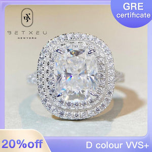 114【BETXEU】S925 Silver Moissanite Fancy Cut Square Cushion 4 Carats 114【BETXEU】S925 Silver Moissanite Fancy Cut Square Cushion 4 Carats