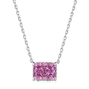 BETXEU】 S925 Ice flower cutting high carbon square necklace BETXEU】 S925 Ice flower cutting high carbon square necklace