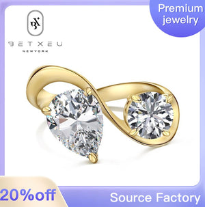 102【BETXEU】Whispering S925 Sterling Silver High-Grade Waterdrop Round Twisted Ring 102【BETXEU】Whispering S925 Sterling Silver High-Grade Waterdrop Round Twisted Ring