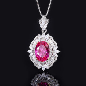 191【BETXEU】S925 Rose red ring /necklace set Wedding 191【BETXEU】S925 Rose red ring /necklace set Wedding
