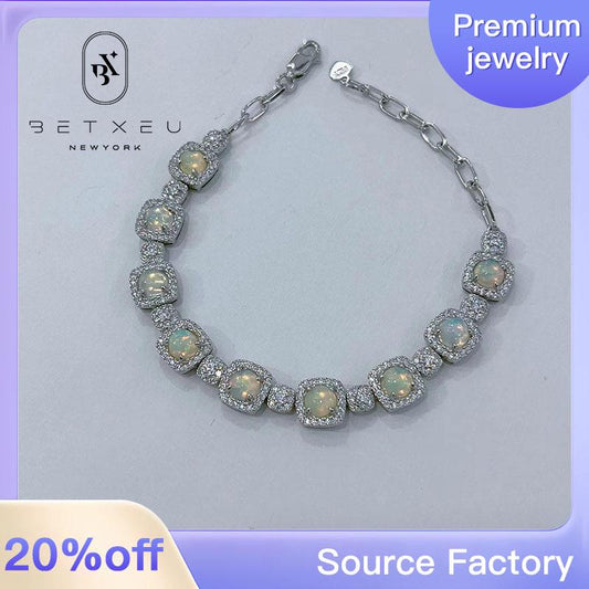 89【BETXEU】Aphrodite's Ocean Australian Opal Bracelet 5mm*9 French Niche Design