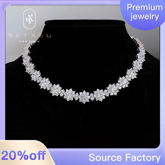 174【BETXEU】S925 High carbon sunflower necklace