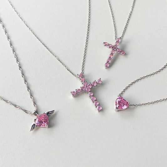 25【BETXEU】 Collection of pink necklaces S925