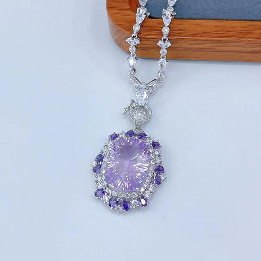 88【BETXEU】Liliana's Starlight S925 White Go ld Plated Lavender Pendant 15*20mm Chain Not Included
