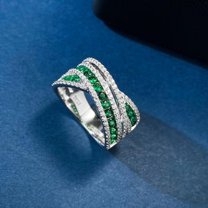 370【BETXEU】Emerald Love Interlace S925 Ring 370【BETXEU】Emerald Love Interlace S925 Ring