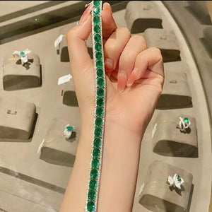 318【BETXEU】 Maria's Delight S925 Luxuriously Emerald Garnet and Amethyst Bracelet 318【BETXEU】 Maria's Delight S925 Luxuriously Emerald Garnet and Amethyst Bracelet
