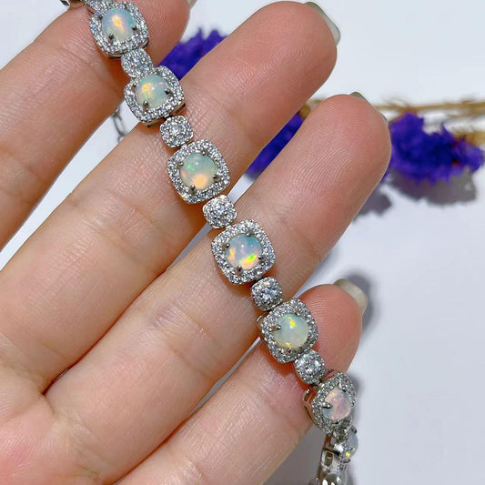 89【BETXEU】Aphrodite's Ocean Australian Opal Bracelet 5mm*9 French Niche Design