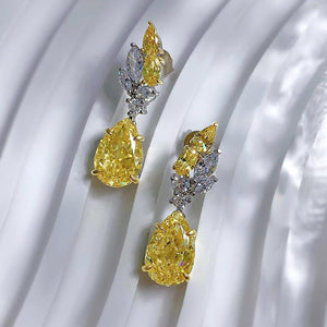 172【BETXEU】S925 Yellow pear earrings 172【BETXEU】S925 Yellow pear earrings