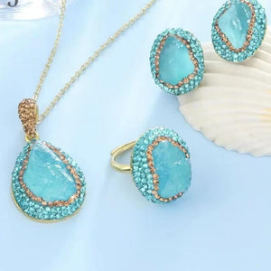 268【BETXEU】S925 sky blue ring/earrings/necklace/bracelet 268【BETXEU】S925 sky blue ring/earrings/necklace/bracelet