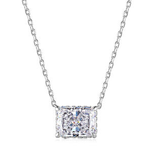 BETXEU】 S925 Ice flower cutting high carbon square necklace BETXEU】 S925 Ice flower cutting high carbon square necklace