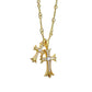 239 [BETXEU] S925 Double cross necklace