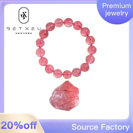 201 [BETXEU ] Strawberry crystal peach blossom stone bracelet
