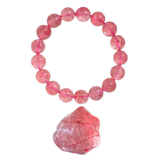 201 [BETXEU ] Strawberry crystal peach blossom stone bracelet