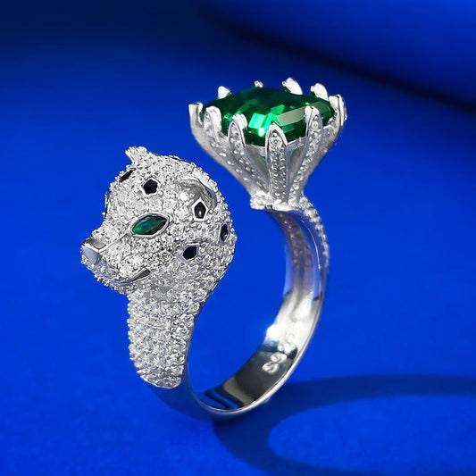 460【BETXEU】Wilderness Green s925 Ring 2024 new arrival high carbon