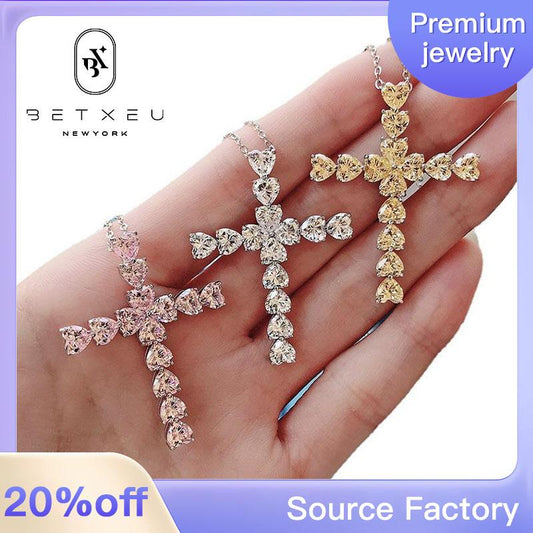 203 [BETXEU ] 925 sterling silver cross necklace
