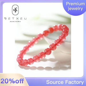 214 [BETXEU ] Natural Ice Species Red Stone Bracelet Argentine High Ice Through Bracelet