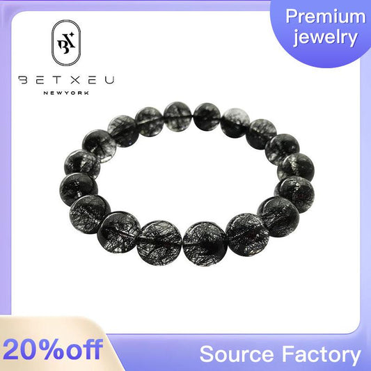 202 [BETXEU ] Black Hair Crystal Bracelet Men's and Women's Bracelet