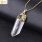 261 [BETXEU] irregular pure crystal stone necklace