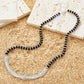 117【BETXEU】Vintage 925 Silver Necklace with Antique Textured Minimalist Layered Pendant