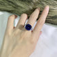 189【BETXEU】S925 Royal Blue ring high carbon