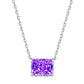 BETXEU】 S925 Ice flower cutting high carbon square necklace