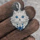171【BETXEU】S925 blue Persian cat necklace