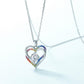 226 [BETXEU] S925 silver Rainbow love pendant necklace
