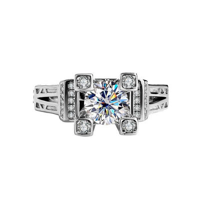 01【BETXEU 】2023 New moissanite One-carat Ring colorful stone Ring collection