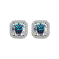 285【BETXEU】S925 Silver moissanite 1CT Galaxy classic square SET