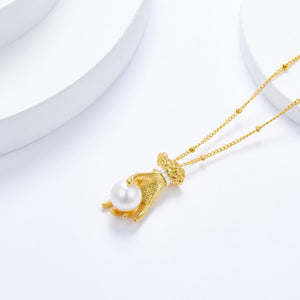 116【BETXEU】Vintage 925 Silver Necklace with Antique Textured Minimalist Layered Pendant