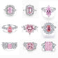 09 [BETXEU JEWELRY]  Pink S925 8A High carbon Ring collection