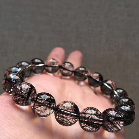 202 [BETXEU ] Black Hair Crystal Bracelet Men's and Women's Bracelet