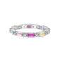 [BETXUE A01]  S925 Silver Ring Barbie Girl Rainbow Full Dopamine Ring