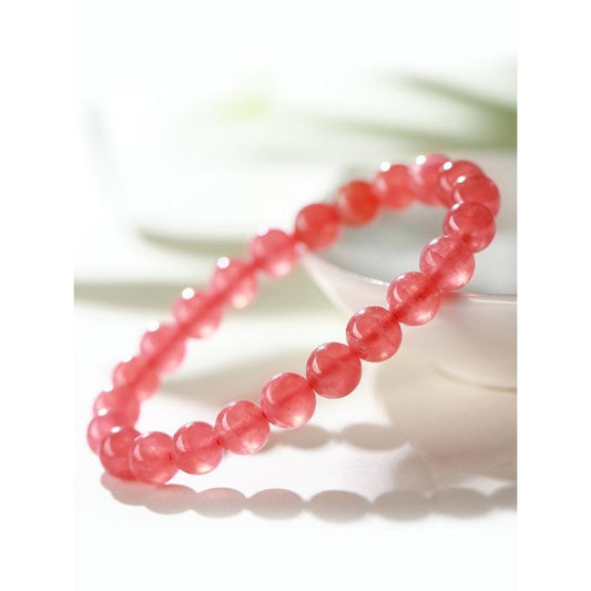 214 [BETXEU ] Natural Ice Species Red Stone Bracelet Argentine High Ice Through Bracelet