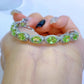 185【BETXEU】S925 Peridot green bracelet Ethnic
