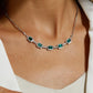 228 [BETXEU]  S925 silver colorful green necklace