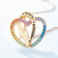 226 [BETXEU] S925 silver Rainbow love pendant necklace
