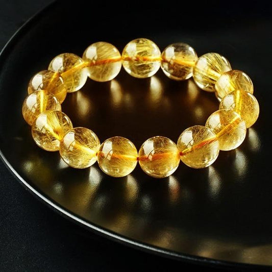213[BETXEU ] brazilian blonde crystal bracelet men's yellow hair crystal citrine bracelet