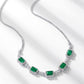 228 [BETXEU]  S925 silver colorful green necklace