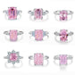 09 [BETXEU JEWELRY]  Pink S925 8A High carbon Ring collection