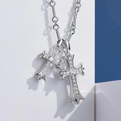 239 [BETXEU] S925 Double cross necklace