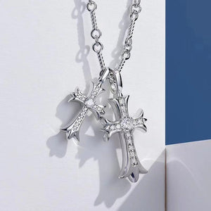 239 [BETXEU] S925 Double cross necklace