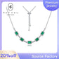 228 [BETXEU]  S925 silver colorful green necklace
