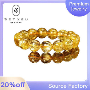 213[BETXEU ] brazilian blonde crystal bracelet men's yellow hair crystal citrine bracelet
