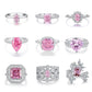 09 [BETXEU JEWELRY]  Pink S925 8A High carbon Ring collection